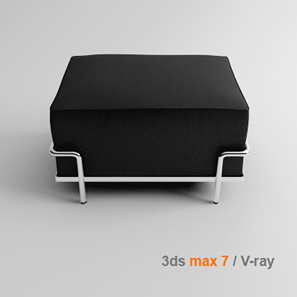3d model le corbusier ottoman - lc2 ottoman by lajhar